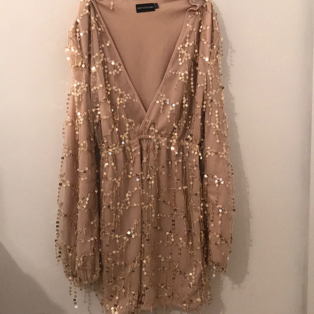 Gold sequin dress